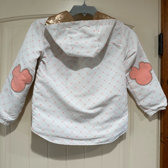 Disney Store Minnie Mouse Hooded Reversible Jacket Pink/White and Rose Gold 5/6 - Picture 8 of 9